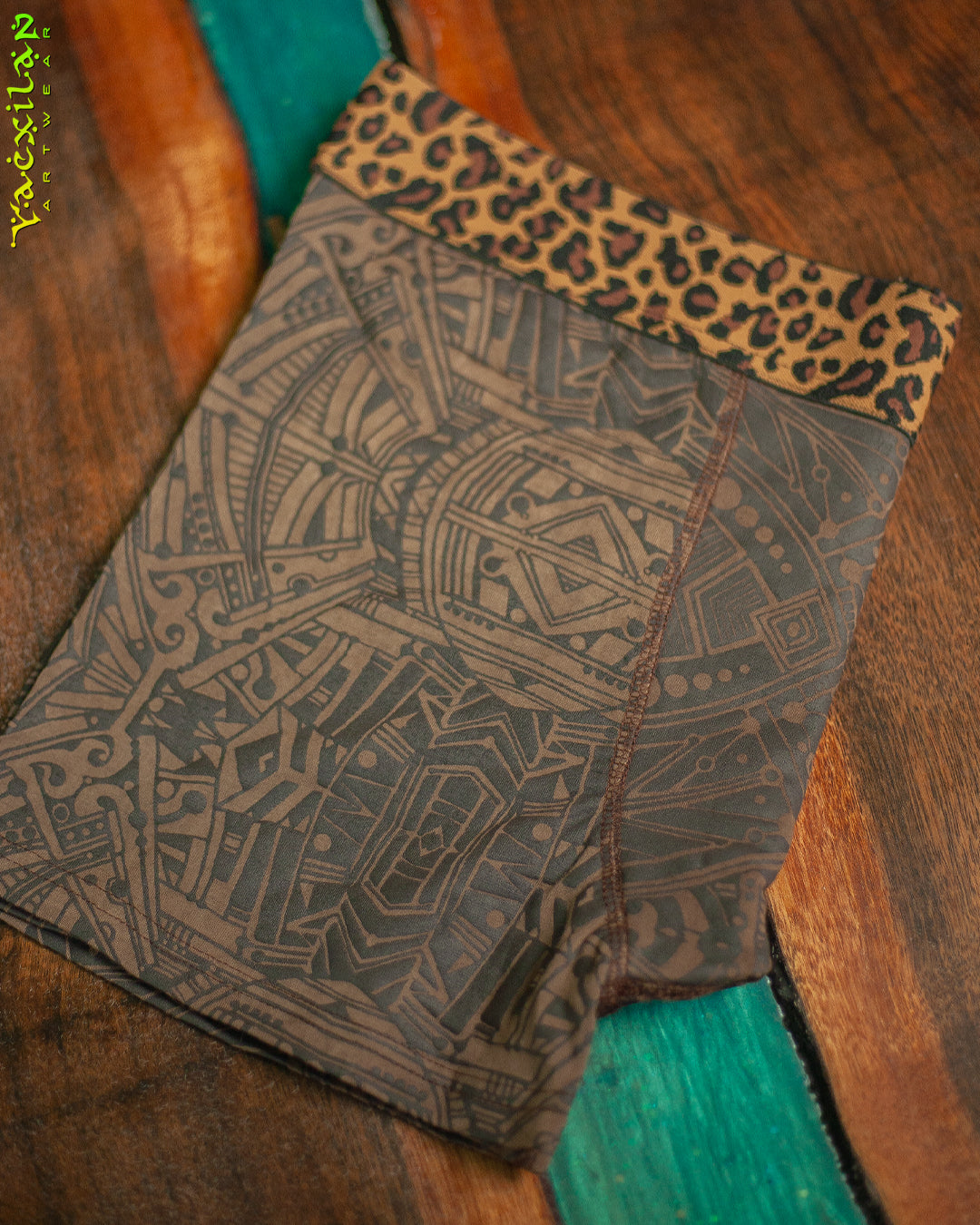Underwear Men Bamboo Veg Dye Veg Print - Brown POPPYFIELDS Leopard